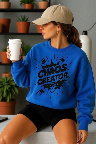 ArtYus Унісекс довгий рукав Chaos Creator з принтом на велосипедному комірі