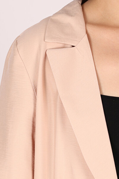 armonika Women's Beige Oversize Jacket with Pockets Arm-26K001005