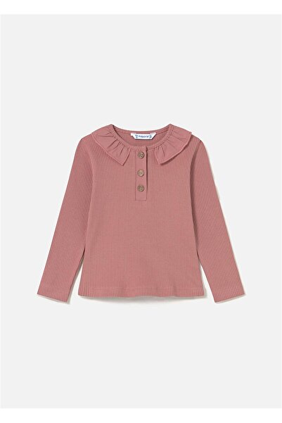 MAYORAL Baby Girl Ruffle Collar T-Shirt Blouse Salmon 2112