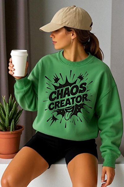 ArtYus Унісекс довгий рукав Chaos Creator з принтом на велосипедному комірі