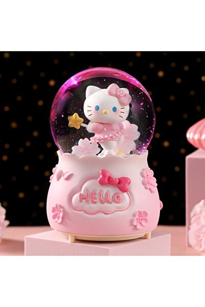 nesever store Hello Kitty Büyük Boy Kar Küresi Işıklı, Müzikli, Püskürtmeli, ...