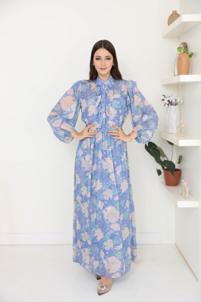 SELSAL Floral and ruffle maxi dress