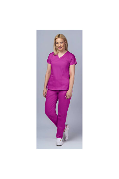 OEM Women's medical suit, blouse and pants, Slim Fit, FLEXI AMBRA, Purple