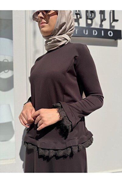 MissWhence 38004 Lace Detailed Women's Set Brown