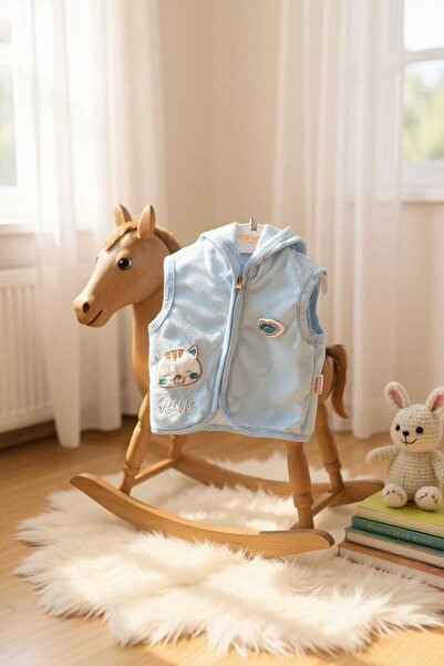 Ercahome tekstil Hooded Fleece Blue Men's Vest