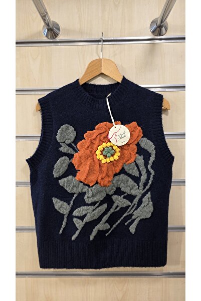 Park Moda Вовняний светр без рукавів з квітковим візерунком