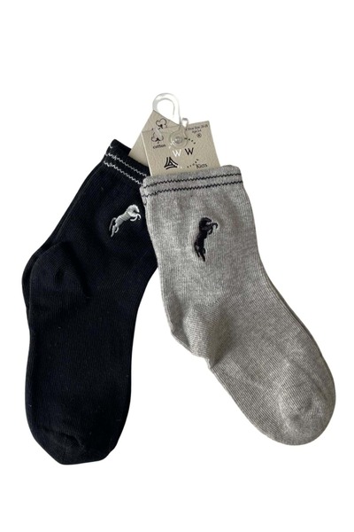 ww waka waka kids store Boys' 2-Piece Cotton Patterned Socks Set Comfortable and Stylish Everyday Socks