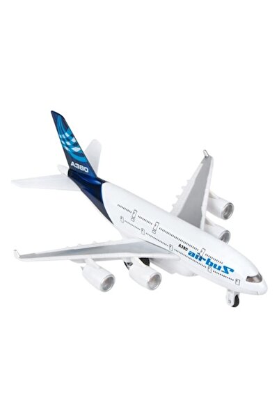 ANTBRO Model de aeronavă în miniatură Antbro® A380, turnat sub presiune, sunet și lumină, metalic, alb