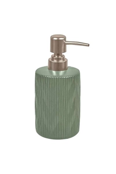 ANTBRO dozator de săpun, ceramică verde mentă cu pompă roz auriu mat, 400 ml