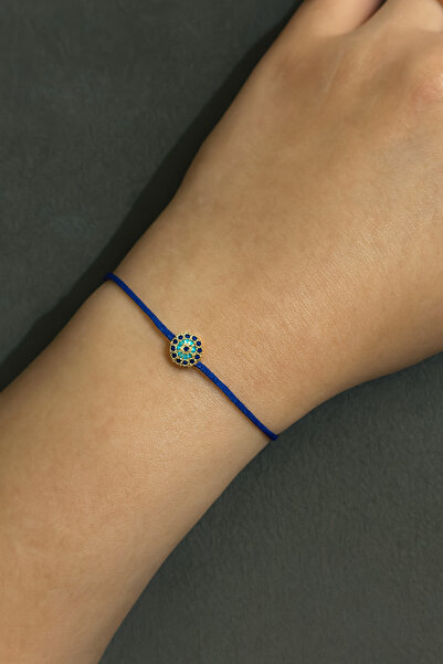 Femenino Zirkon Taşlı Minimal Nazar Figürlü Ayarlanabilir Şans İp Bileklik