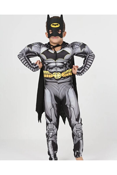 Batman Marvel Çocuk Kaslı Kostüm - Çocuk Kaslı Pelerinli Kıyafeti