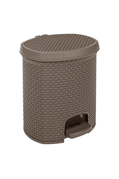 ANTBRO Plastic Trash Can Antbro® for Bathroom, Taupe, Pedal, 7L