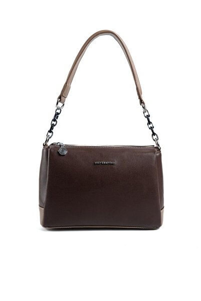 Silver Polo Kahve - Vizon SP910 Kadın Çapraz Çanta