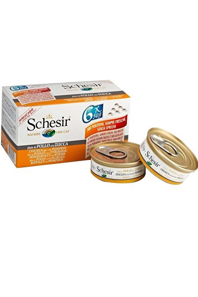 Schesir Cat Food (6 Pack) - Chicken Fillet with Pumpkin 6 × 50g