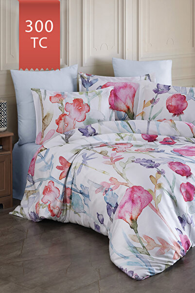 VAROL Royal Saten King Size (Battal Boy) 300TC Nevresim Takımı - SİLVİA