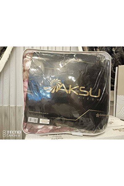 AKSU Embos (Kabartmalı) Çift Kişilik %100 Polyester Vizon Battaniye Oranj Çiç...