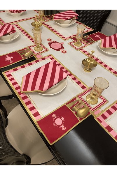 Daniel Home Design Premium |   Love Birds Pink Series – 25 Piece American Service & Runner Table Set – for 6 People