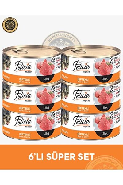 Felicia Insight Fillet Biftekli Fileto Kısırlaştırılmış Yetişkin Kedi Konserv...