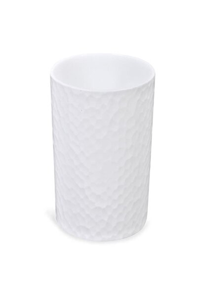 ANTBRO Suport pentru periuțe de dinți din plastic rotund alb cu design, Ø7x11cm