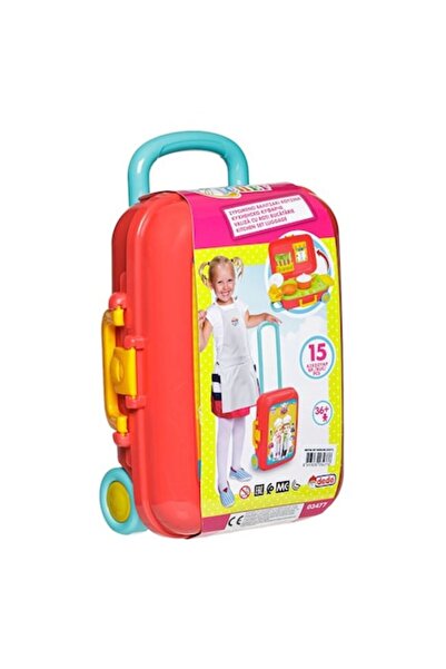 ANTBRO ® play set suitcase with wheels that transforms into a stove, 15 accessories, plastic
