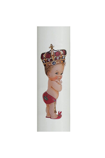 SERVUS COLLECTION Baptism Candle Prince with red 4.5 cm 60 cm