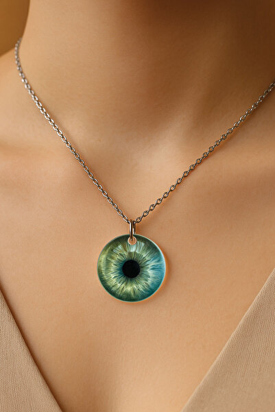 Cekuonline قلادة من الأكريليك الصلب الشفاف مع سلسلة مزخرفة وقلادة جذابة