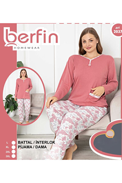 Star Fashion Pijama dama 100% bumbac interlock, bluza cu maneca lunga si pant...