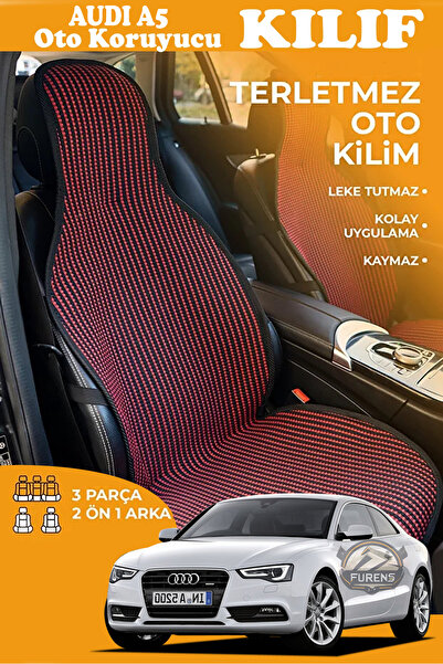 STS Oto Aksesuar غطاء مقعد سيارة أودي A5 متوافق مع سلسلة RED PRESTIGE من القم...