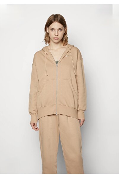 Nike Sportswear Phoenix Fleece Bol Kalıp Tam Boy Fermuarlı Kahverengi Kadın S...
