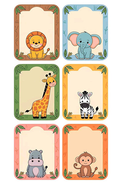 TELLGRAF Animals Themed Sticker Set (4X6 cm 24 Pieces)