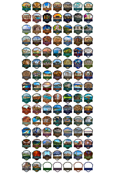 TELLGRAF 100 مكان يجب مشاهدته في تركيا (مجموعة من الكرتون والملصقات)