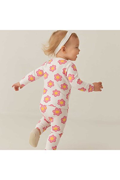 aden kids raporlu kumaş desenli çocuk pijama takımı