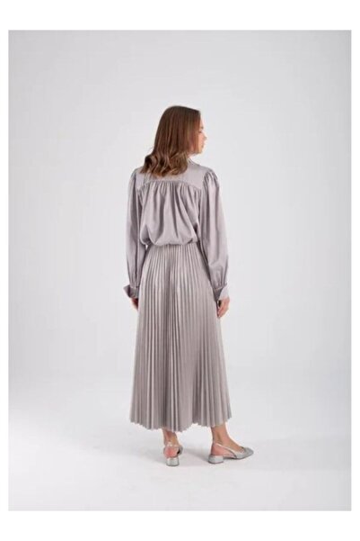 PİNK FLY Women's Basic High Waist Pleated Skirt