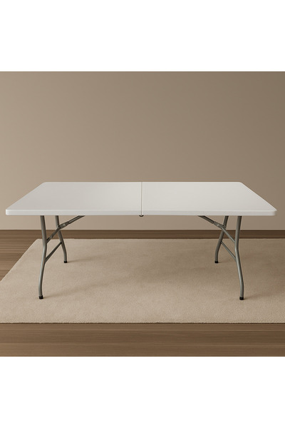 NZONE STORE Sturdy, foldable, and easy-to-carry plastic table, 152cm