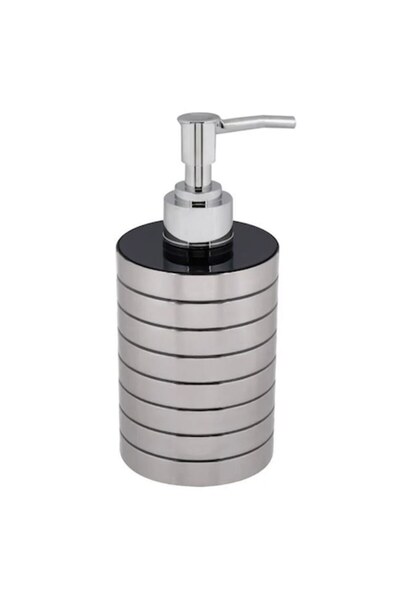 ANTBRO Dozator de săpun lichid, dungi negre argintii, 320 ml