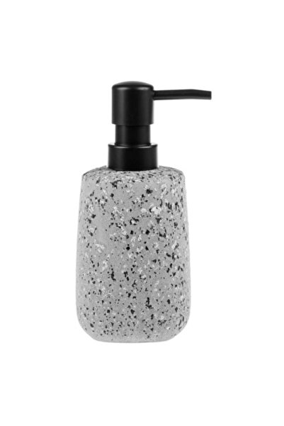 ANTBRO Liquid Soap Dispenser, Ceramic Gray with Matte Black Pump and Mosaic Pattern, 320ml