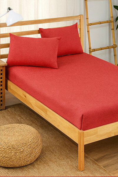 Felina Home طقم ملاءات سرير مطاطية قطنية مزدوجة الحجم بلون زهرة الرمان