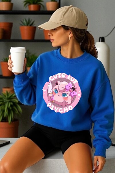 ArtYus Tricou unisex cu mânecă lungă Psycho Jiggle Puff Transfer cu imprimeu ...