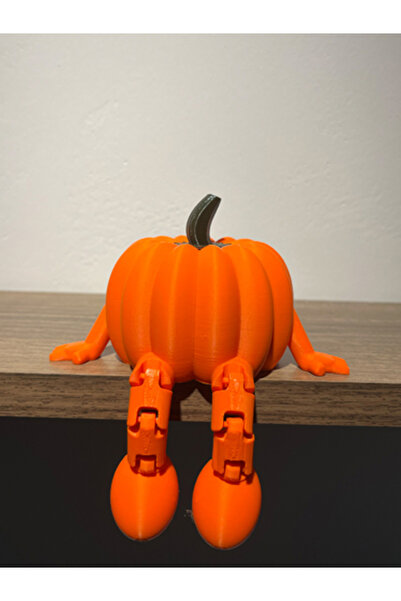 3D Oturan Balkabağı Figür