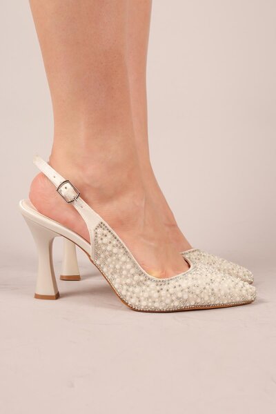 Birikon Mi̇rka Beaded Heeled Shoes