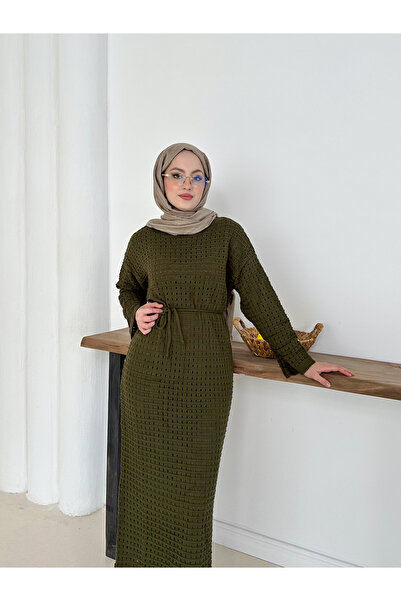 sorisso Knitwear Dress (with Lining) Detailed with Hole Pattern