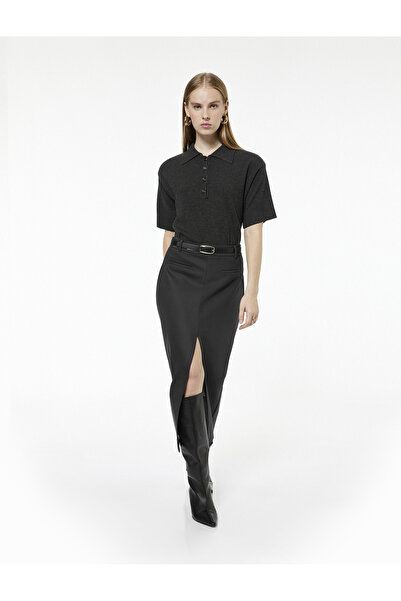 Koton Buttoned Short Sleeve Polo Neck Knitwear Sweater