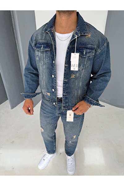 Baycombine35 Yırtık detay Kot Ceket