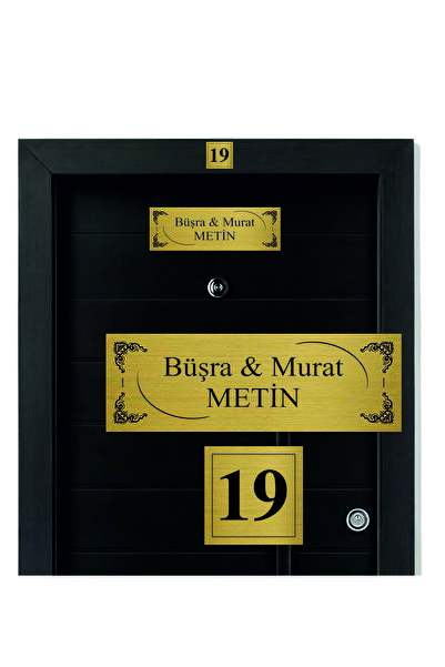 ALFA REKLAM AJANSI KAPI İSİMLİĞİİ GOLD METAL