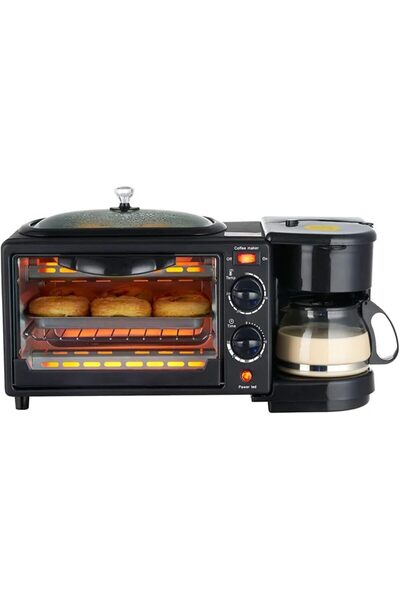 Generic OFJIR 3 in 1 Breakfast Machine, Desktop Breakfast Machine, Multi-function Oven, Including Coffee Mac