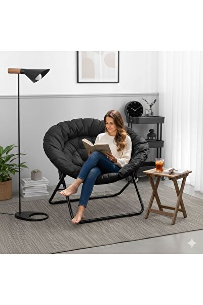 HOURS كرسي القمر باباسان من هورس قابل للطي تصميم عصري مريح من القماش مع اطار ...