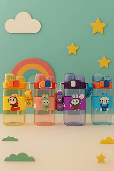 Silmaril 630 Milliliters Children's Double-Mouth Water Bottle with Straw - Encourage Your Children's Water Drinking Habits, School