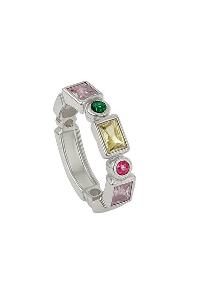 Venus Design Çelik Renkli Taşlı Yüzük