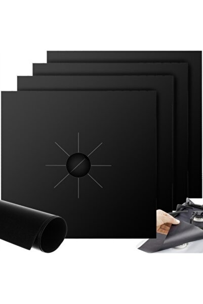 Ruhhy Set of 4 protective foils for gas stoves, 260°C, 27 x 27 cm