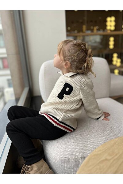 Sipsirin New Season Oversize Knitwear Sweater & Ribbed Tights Two-Piece Children's Set (3-10 Years)